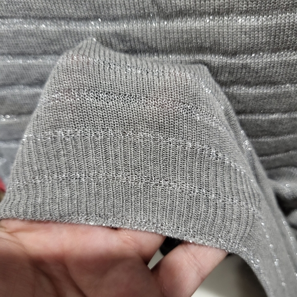 Lane Bryant Metallic Striped Cropped Sweater - Picture 8 of 11